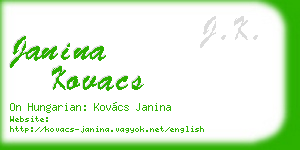 janina kovacs business card