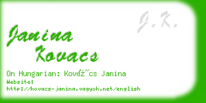 janina kovacs business card